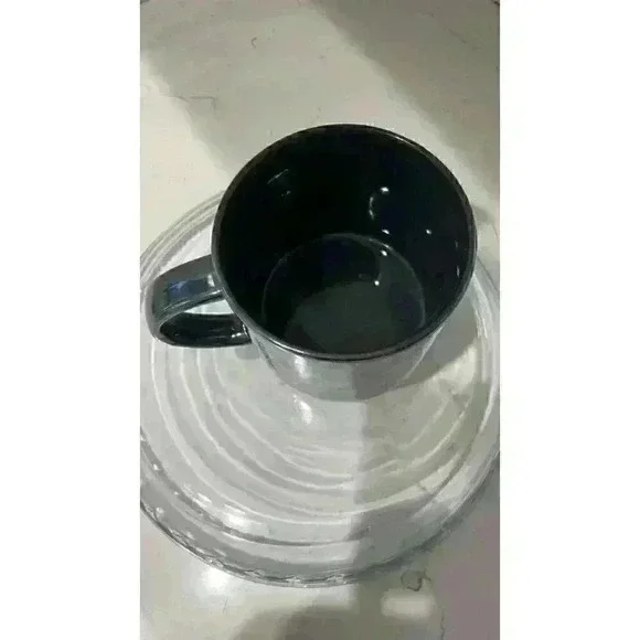 Starbucks 2013 Gray 14oz Gunmetal Embossed Iridescent Metallic Coffee Mug Cup - Picture 4 of 9